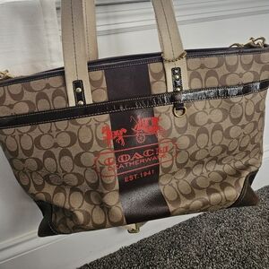Coach Heritage Striped Tote